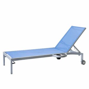 BLEAU G2 BL2 7165WL Stacking Chaise Lounge with Wheels and Side Tray