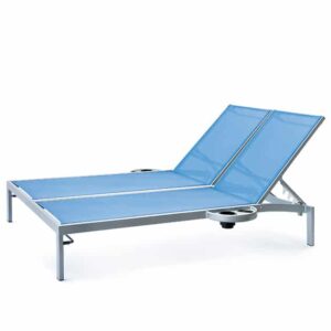 BLEAU G2 BL2 7165-46R/L Double Chaise Lounge with Side Trays