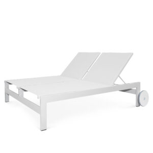 Eastside Double Chaise Lounge with Wheels